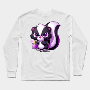 Angry Critters - Skunk with Perfume Long Sleeve T-Shirt